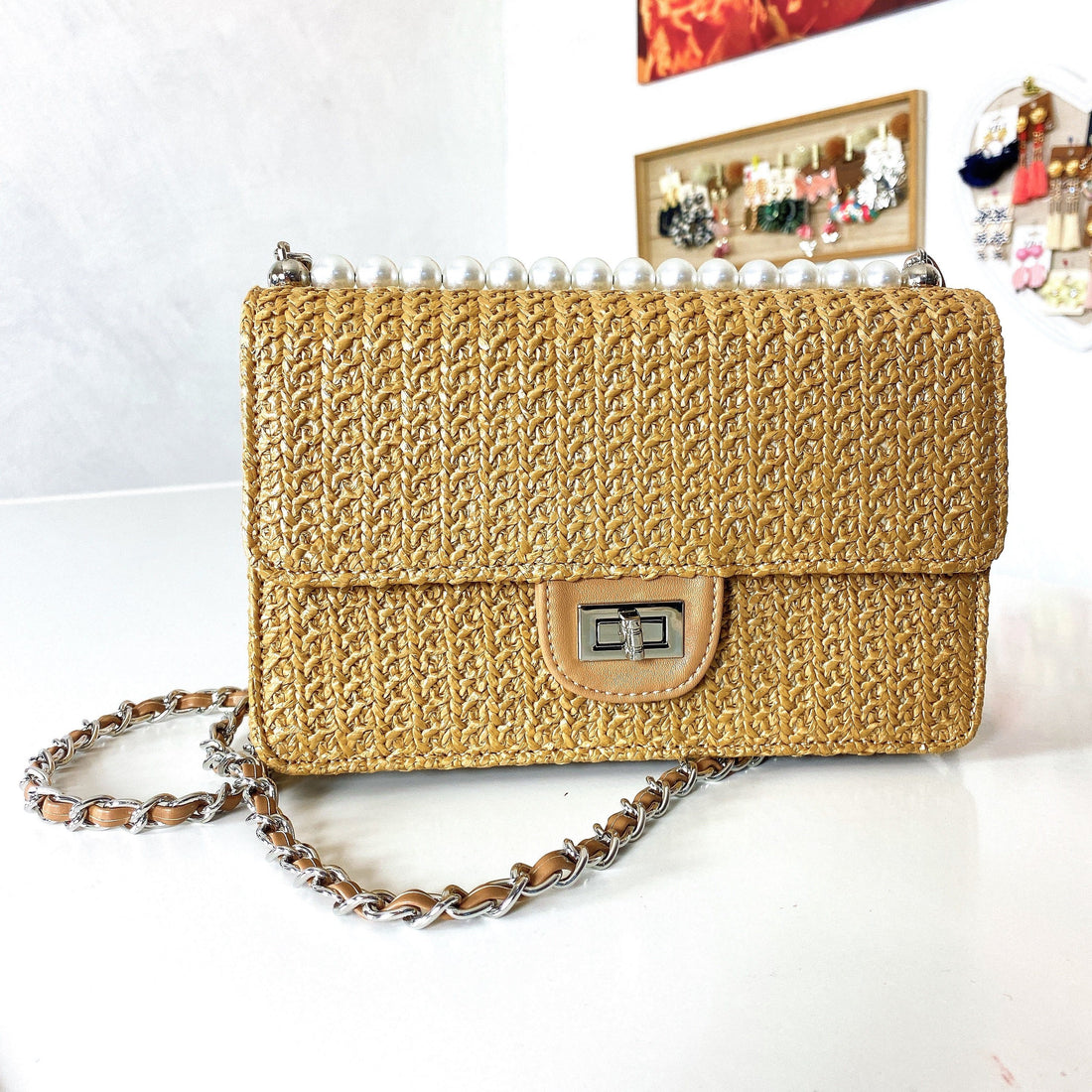 Maxi pochette in raffia - R.a. Boutique 