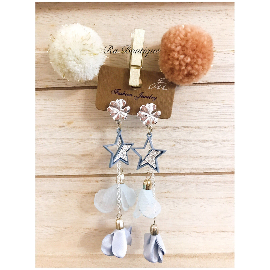 Orecchini a fiori celesti - R.a. Boutique 