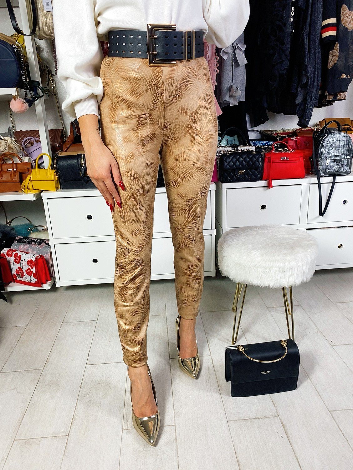 Pantalone effetto pitonato - R.a. Boutique 