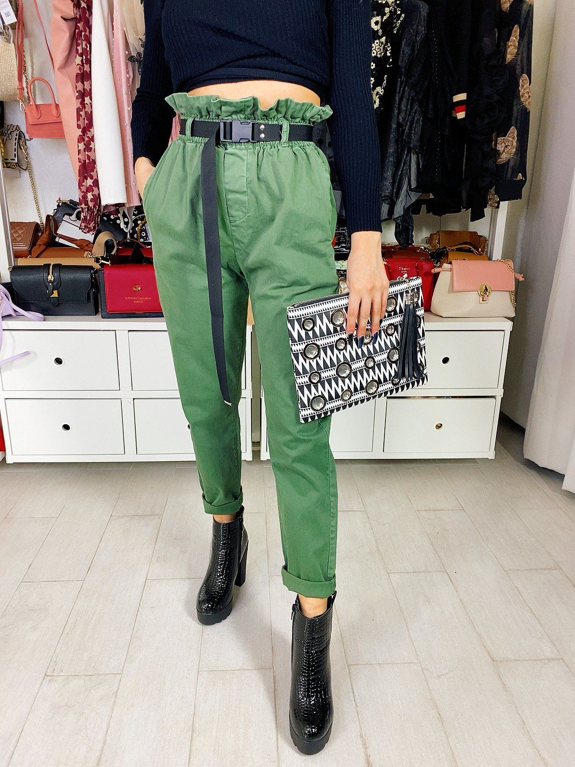 Pantalone street verde militare - R.a. Boutique 