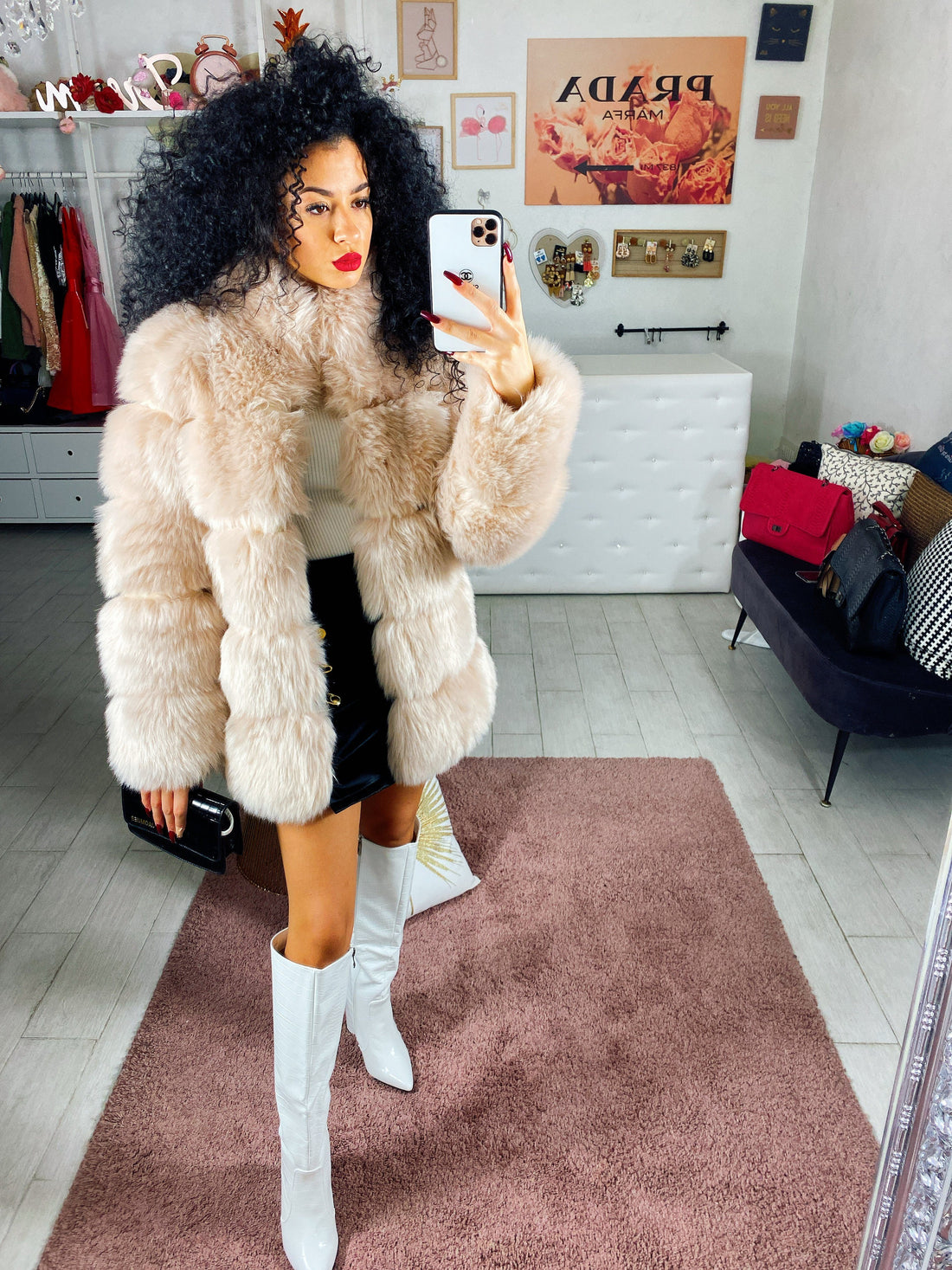 Pelliccia-eco beige - R.a. Boutique 