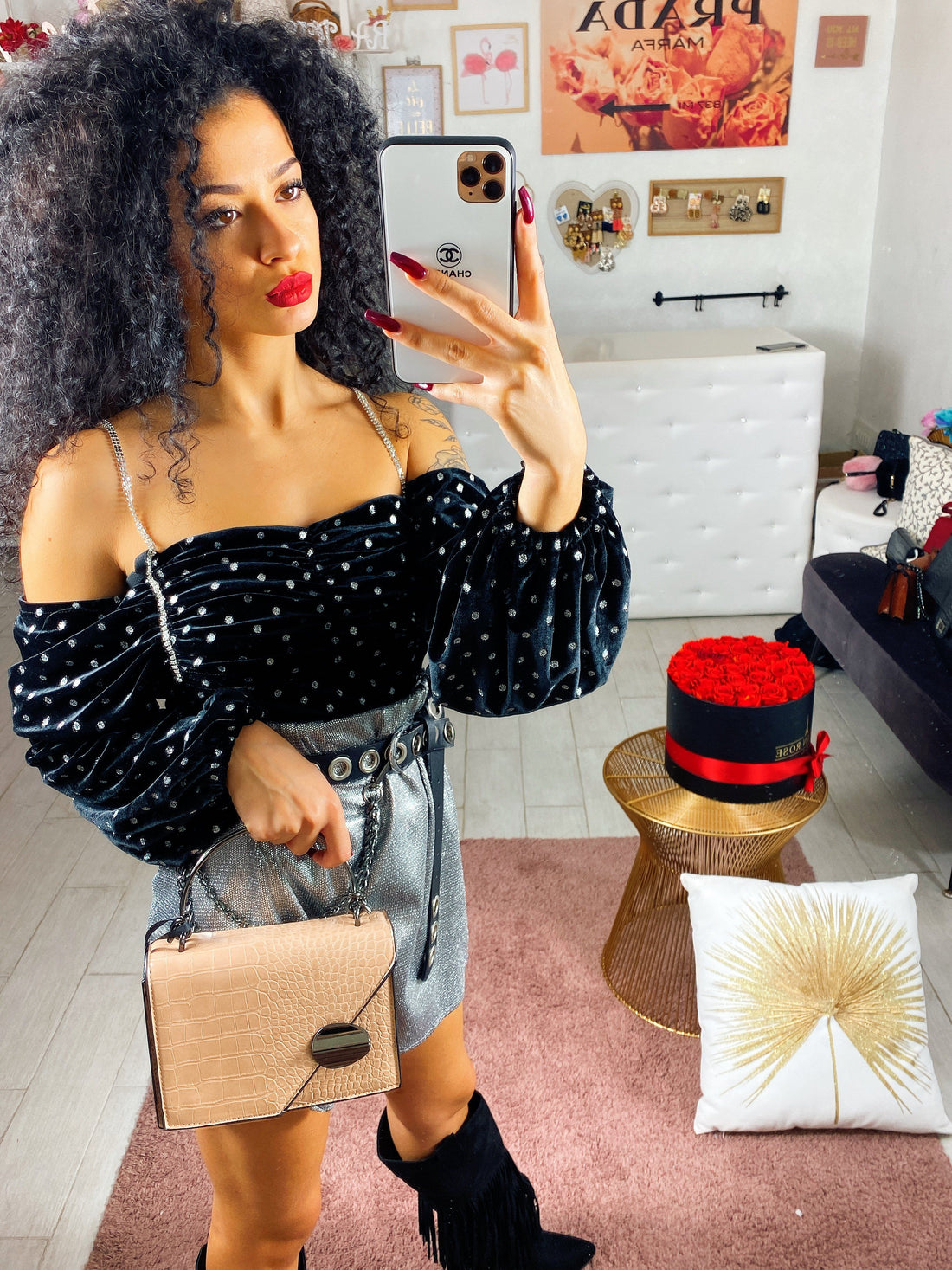 Pochette a mano nude - R.a. Boutique 