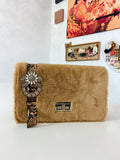 Pochette con pelo pitonata - R.a. Boutique 