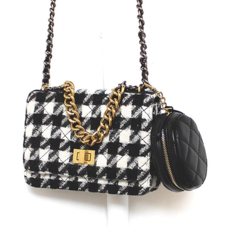 Pochette pied de poule con Borsellino - R.a. Boutique 