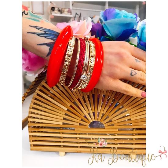 Set bracciali misti rosso