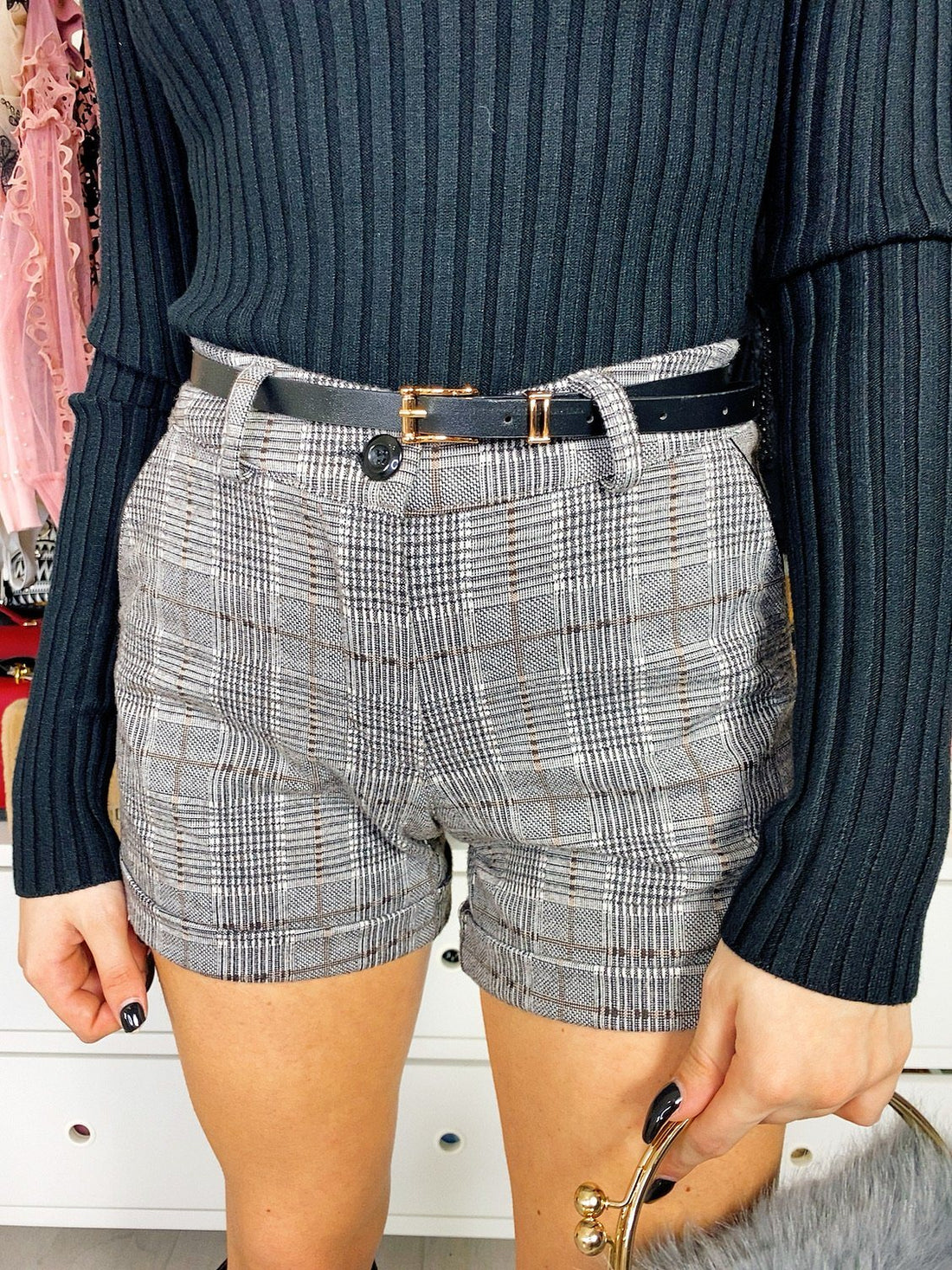 Short in trama pied de poule - R.a. Boutique 