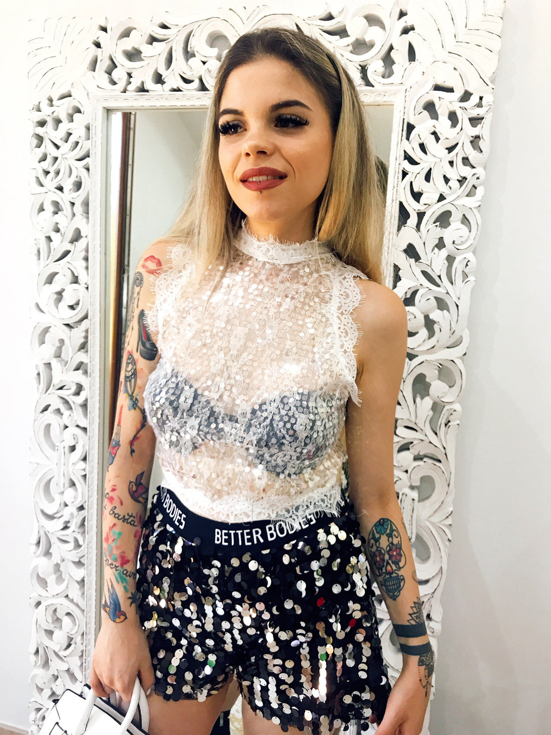 Short con pailettes - R.a. Boutique 