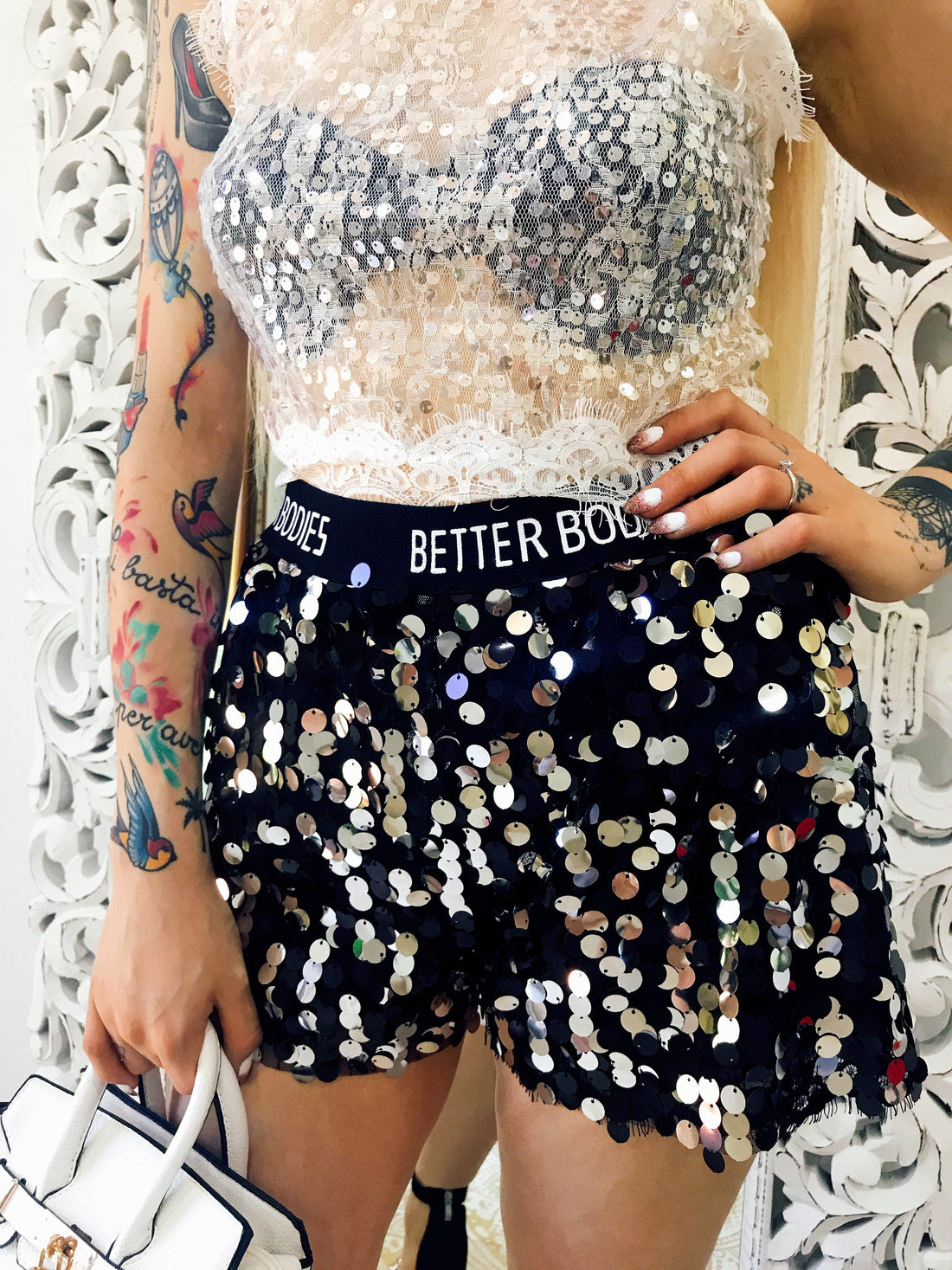 Short con pailettes - R.a. Boutique 
