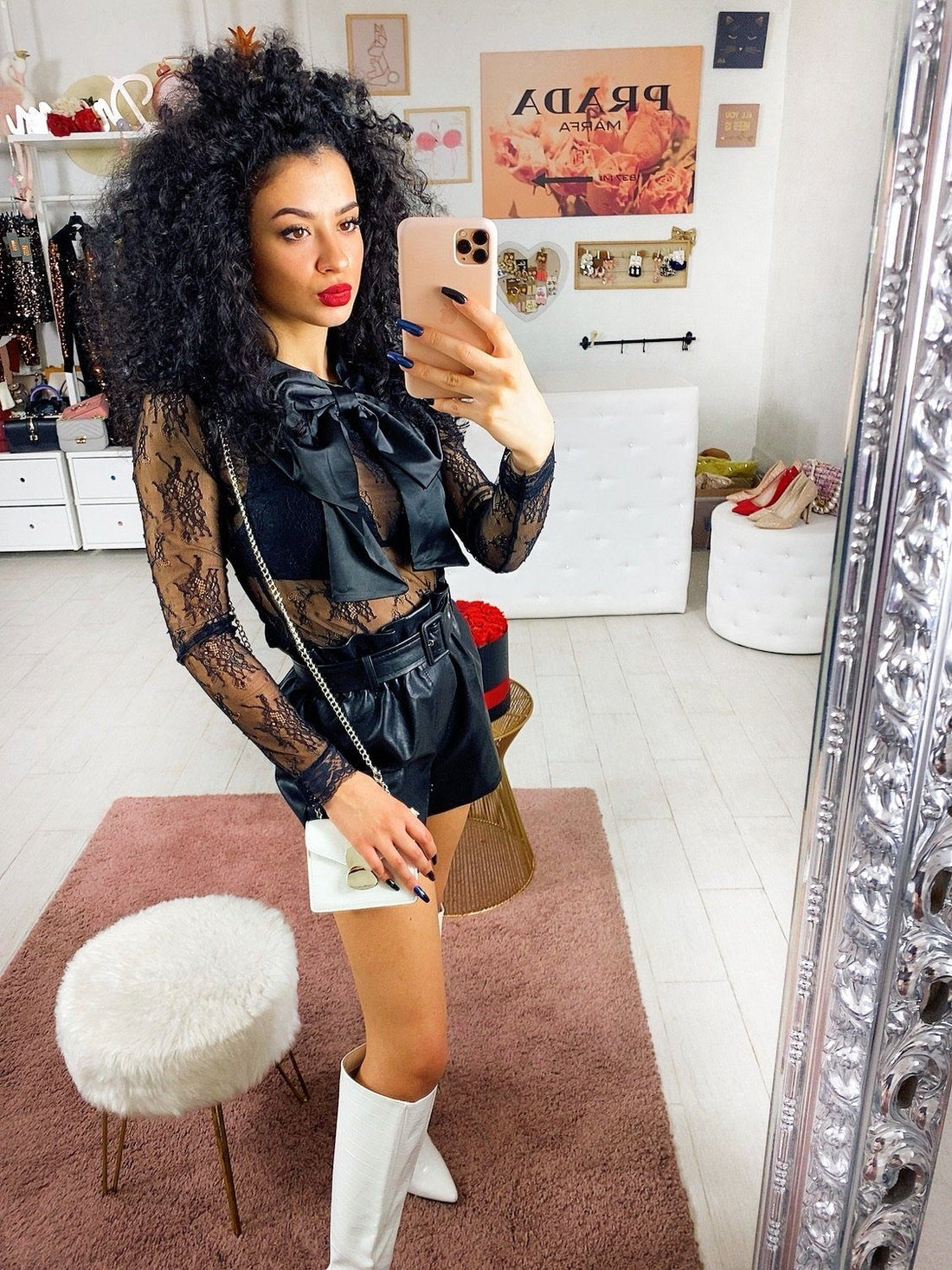 Short in ecopelle black - R.a. Boutique 