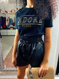 Short in ecopelle black - R.a. Boutique 