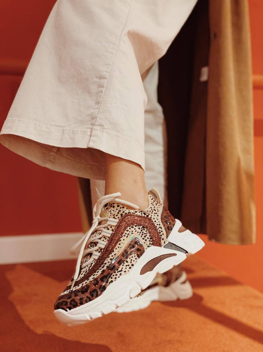 Sneakers glitter con dettagli  maculato - R.a. Boutique 