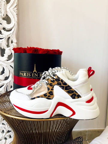 Sneakers maculate con banda rossa - R.a. Boutique 