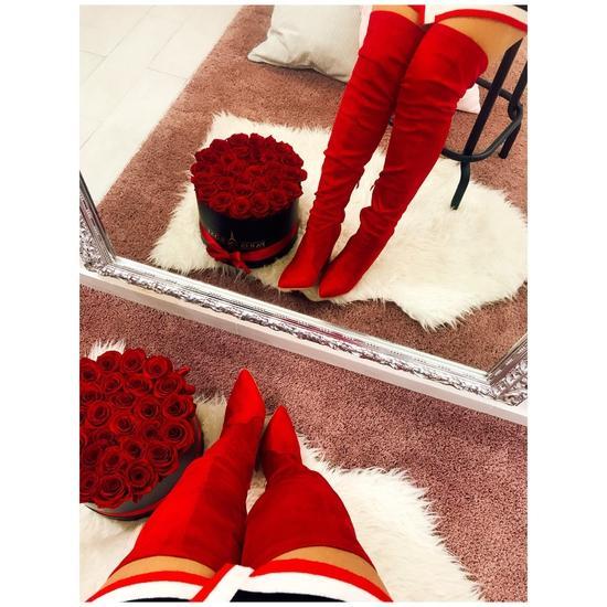 Stivale rosso scamosciato