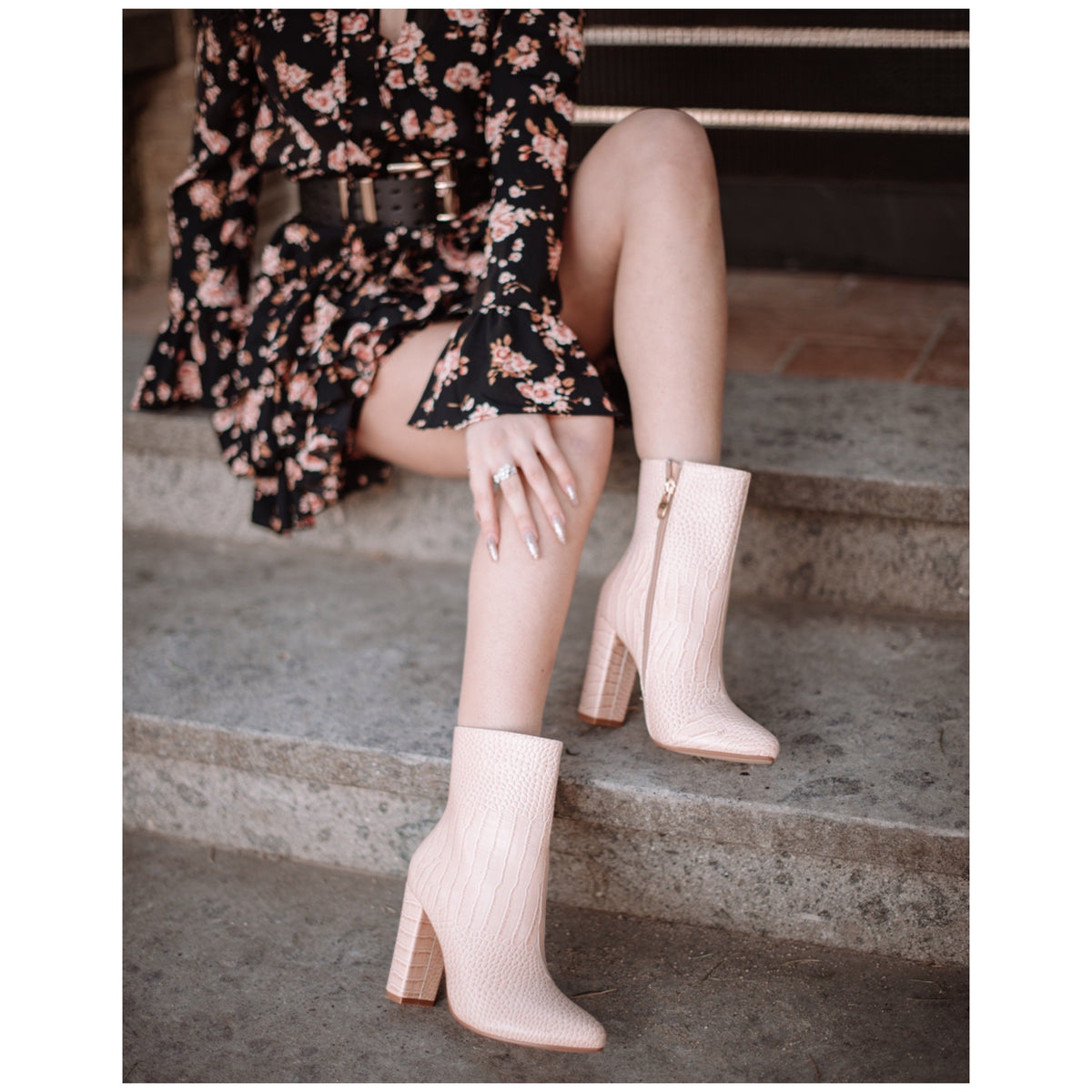 Nude flat sale ankle boots