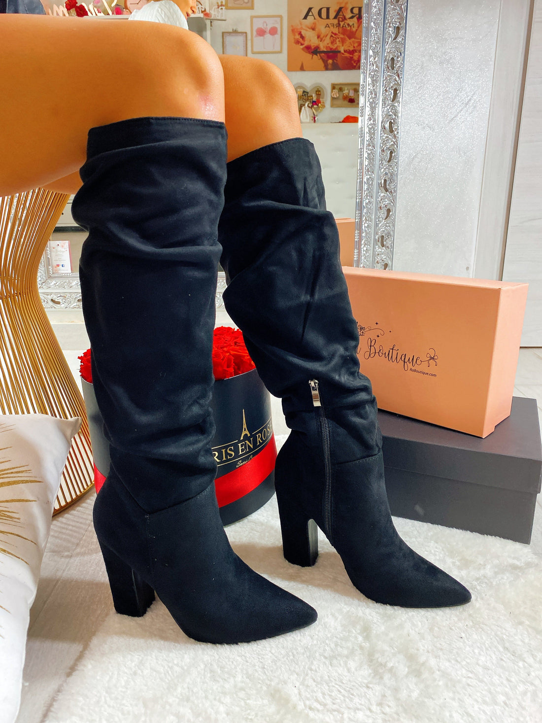 Stivaletto in camoscio alto - R.a. Boutique 