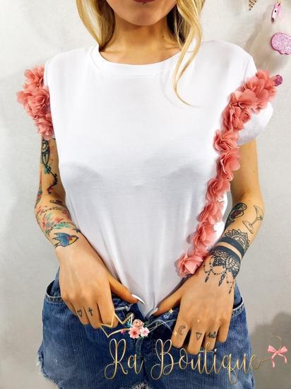 T-shirt con petali - R.a. Boutique 