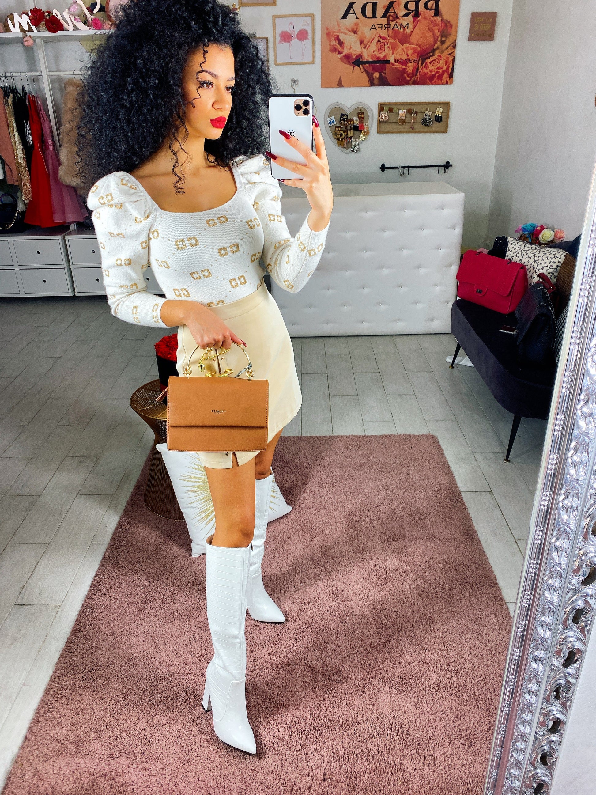 Top con manica bombata e dettagli gold - R.a. Boutique 