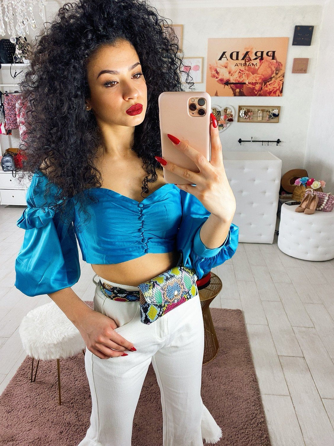 Top in raso con bottoncini - R.a. Boutique 