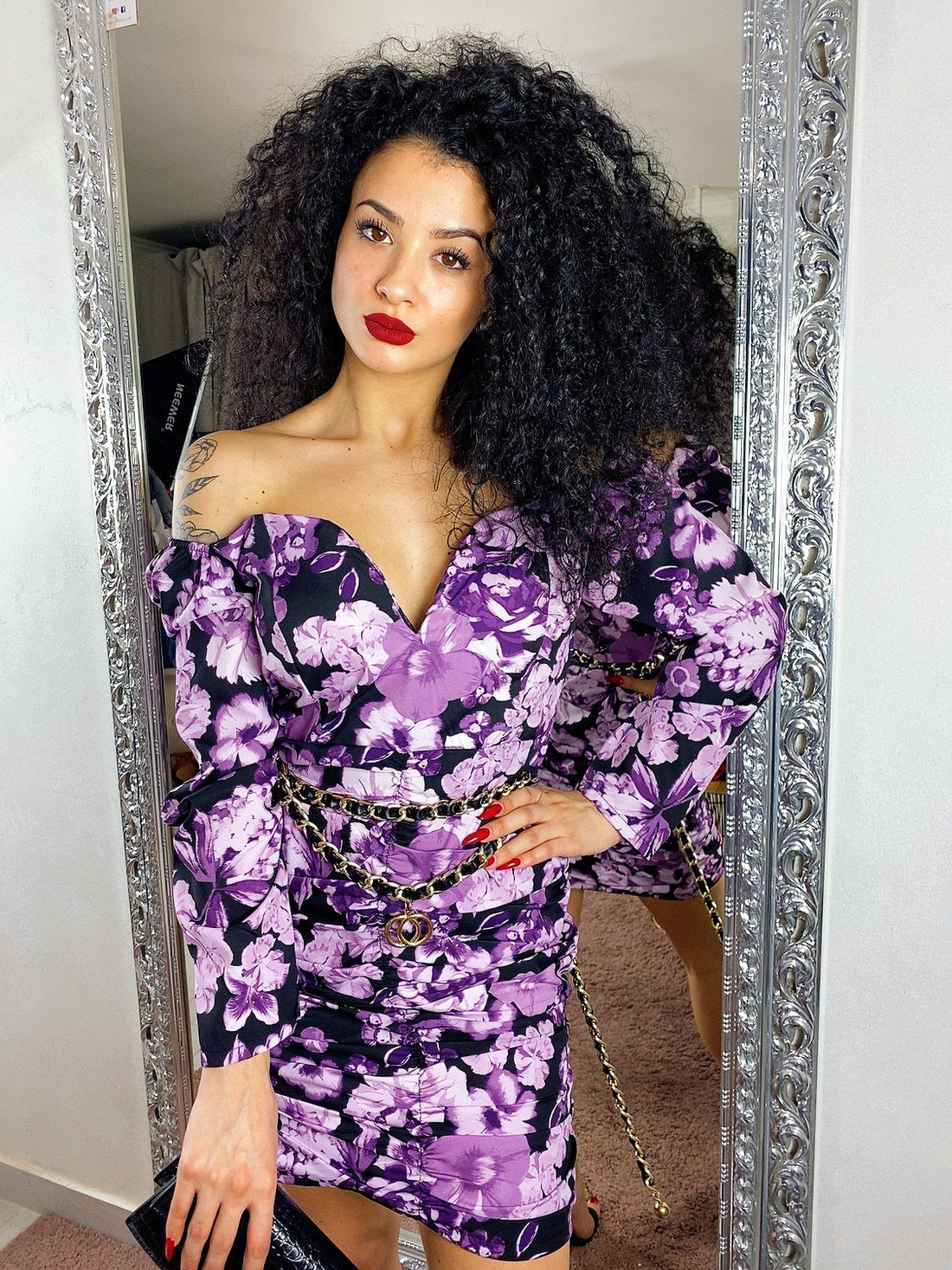 Tubino a fiori lilla - R.a. Boutique 