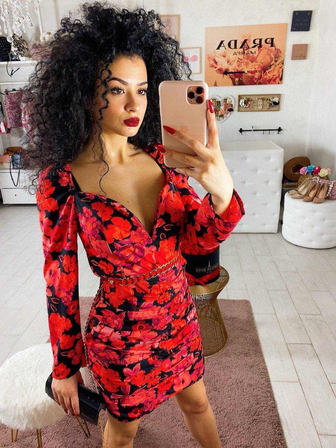 Tubino a fiori rossi - R.a. Boutique 