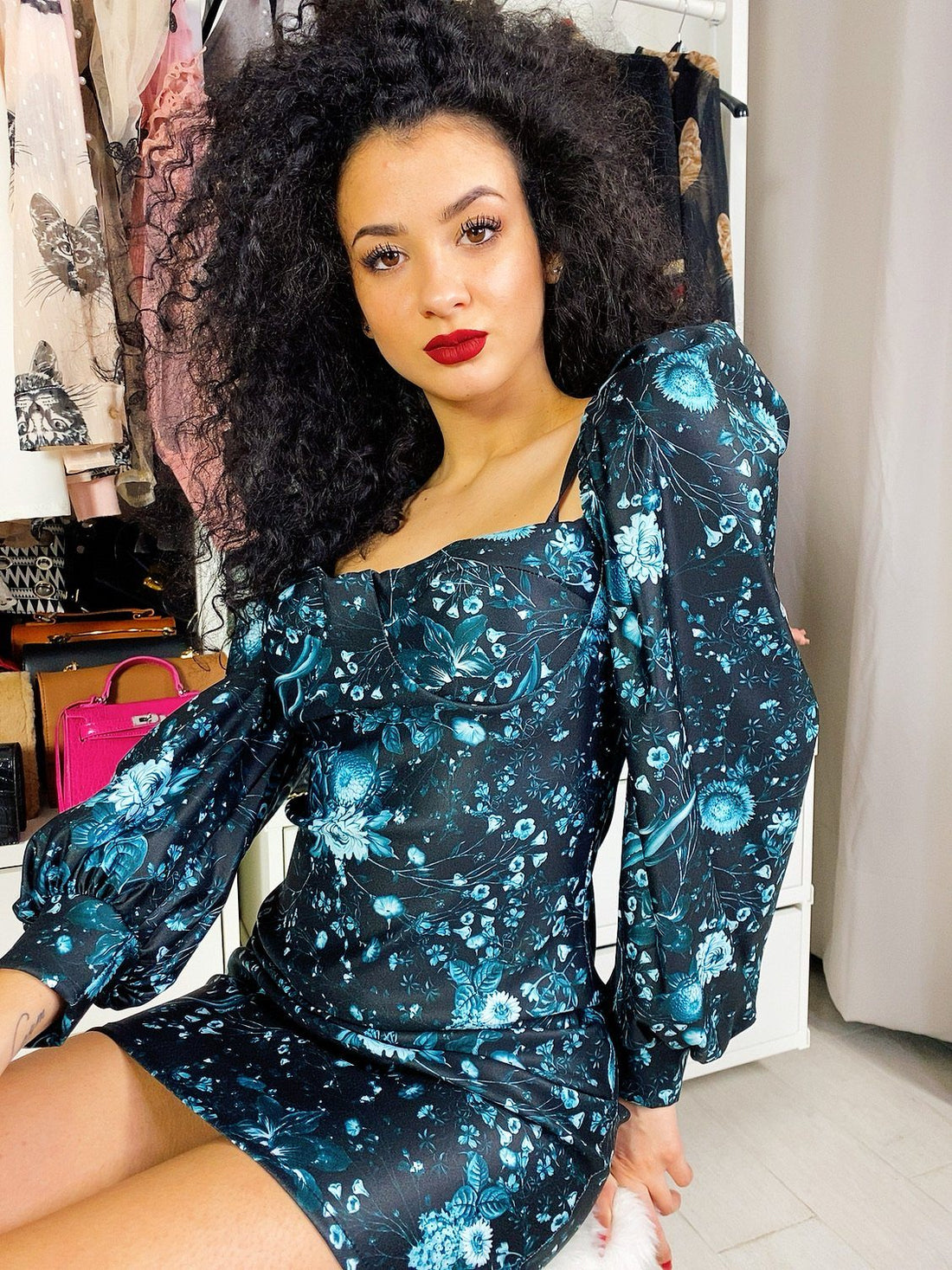 Tubino con dettagli celesti - R.a. Boutique 