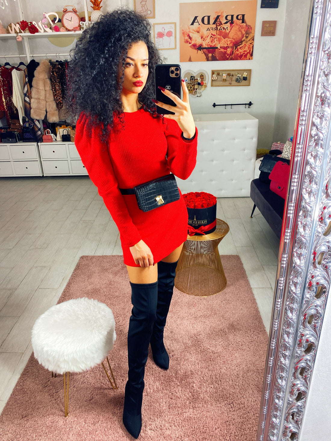 Tubino easy glitter manica bombata - R.a. Boutique 