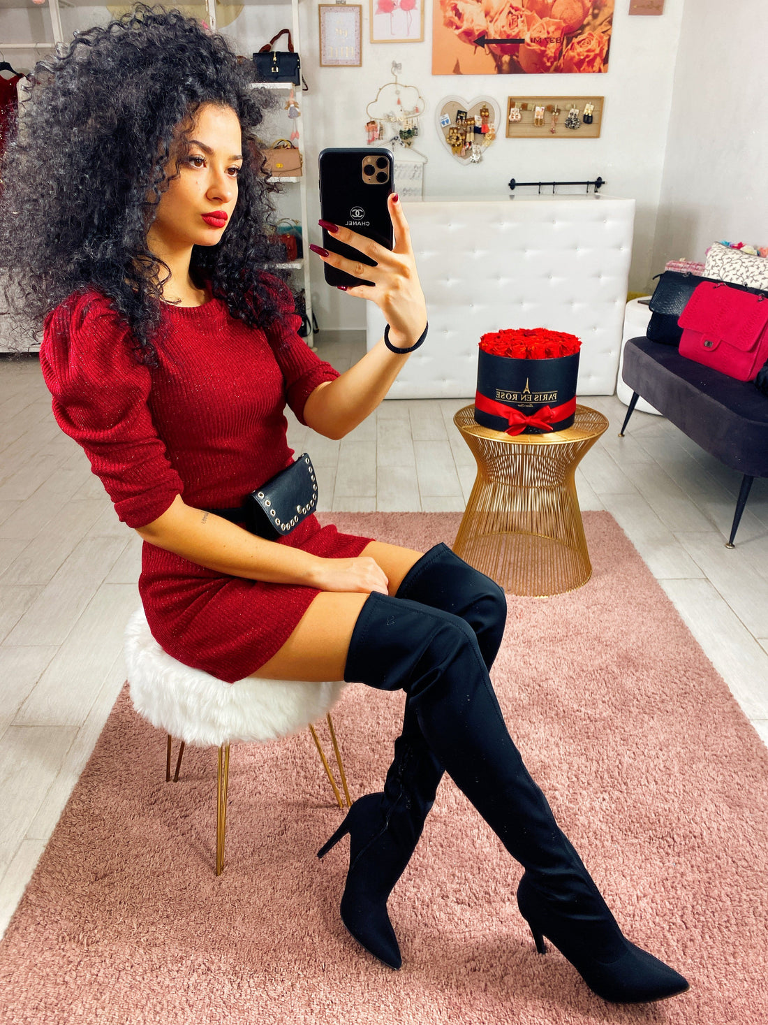 Tubino easy glitter manica bombata - R.a. Boutique 