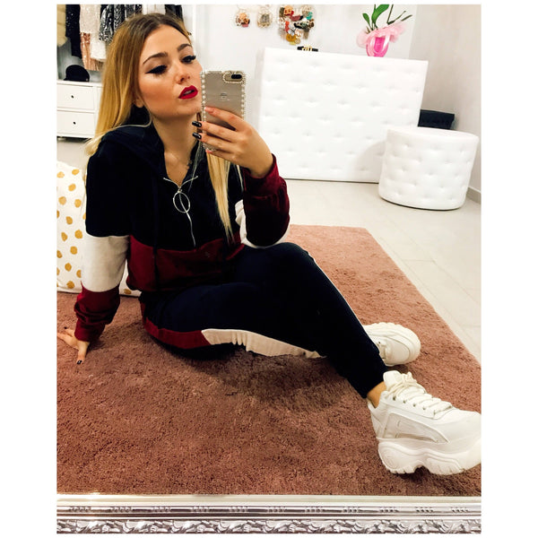Bordeauxroter Chenille-Overall