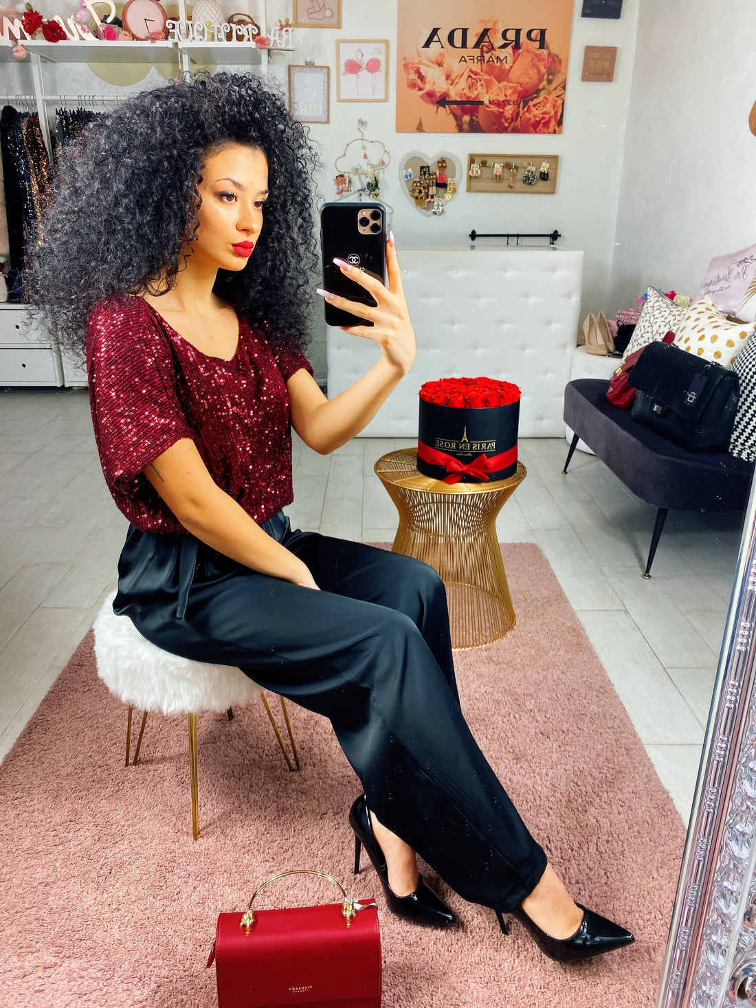 Tuta intera con corpino in pailettes - R.a. Boutique 