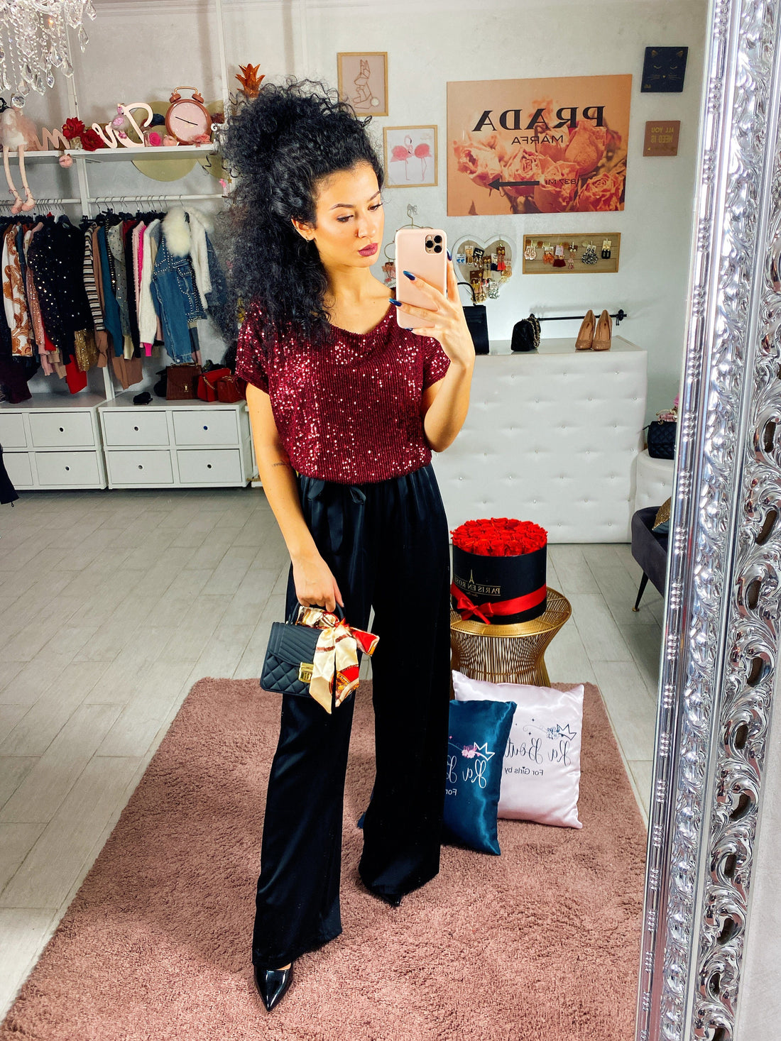 Tuta intera con corpino in pailettes - R.a. Boutique 