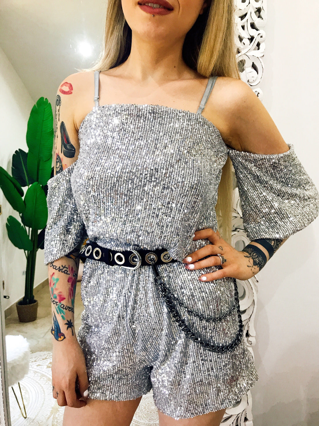 Tutina con Pailette Silver - R.a. Boutique 