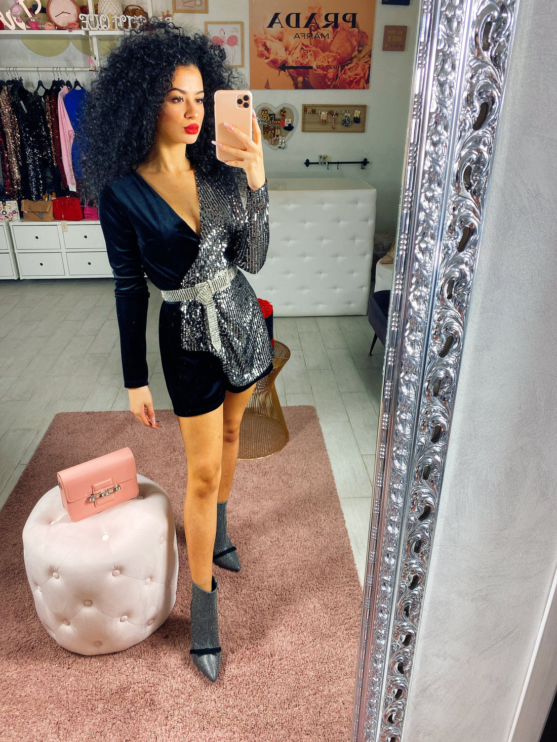 Tutina in velluto con paillettes - R.a. Boutique 