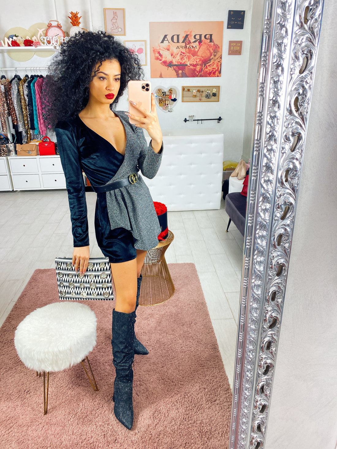 Tutina in velluto glitter - R.a. Boutique 