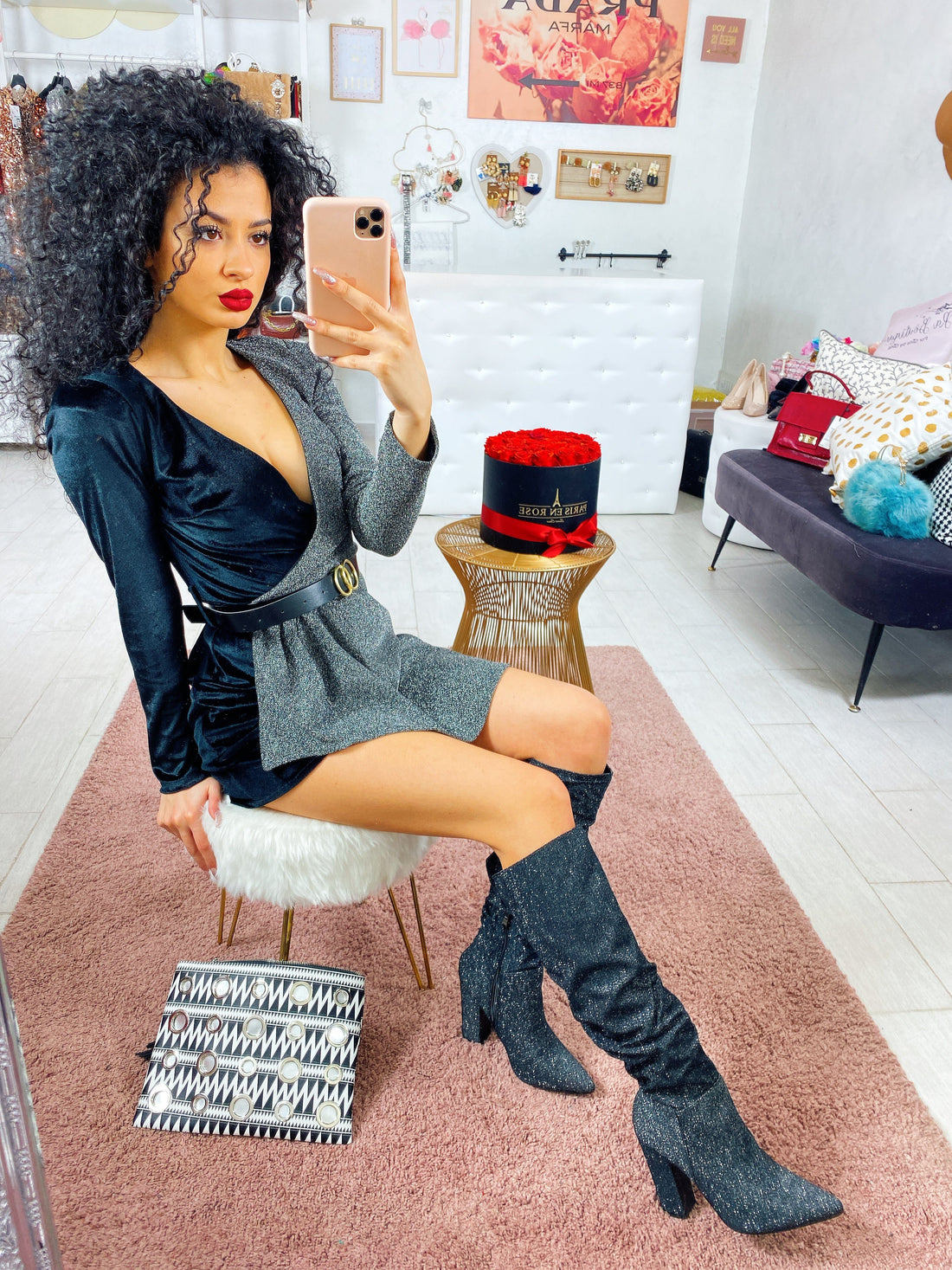 Tutina in velluto glitter - R.a. Boutique 